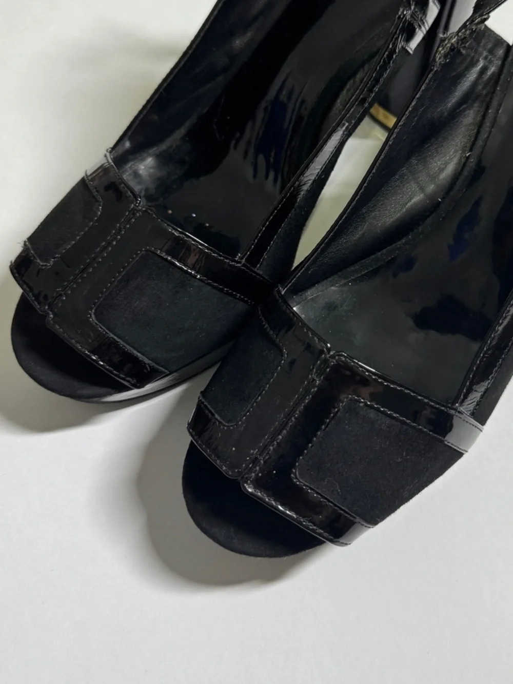 Tory Burch "Gemma" Suede/Patent Leather Women's Slingback Pumps 11M - Picture 3 of 13